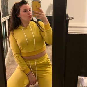 Two piece yellow jumpsuit
